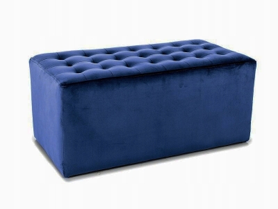 Pufa prostokątna tapicerowana podnóżek LORI 2 velvet granatowy bluvel 86