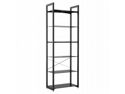 Regał DD Z-Line DIALOG półki szklany stelaż metal czarny UNIQUE loft
