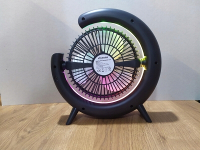 Wentylator biurkowy gamingowy z akumulatorem USB Volteno VO2546 czarny RGB