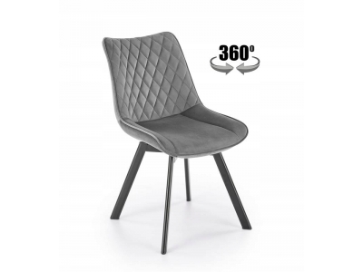 Krzesło tapicerowane obrotowe K520 szary bluvel 14 salon jadalnia