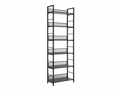 Regał wysoki metalowy na książki biurowy RAW R6 loft 187x60x28 czarny