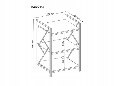 Regał wysoki na książki biurowy Tablo R3 loft dąb / ciemny brąz 99x60x40 S