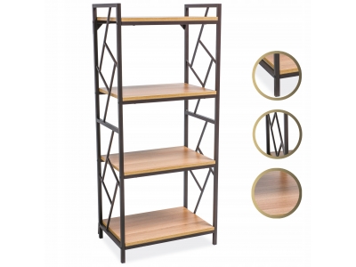 Regał wysoki na książki biurowy Tablo R4 loft dąb / ciemny brąz 140x60x40 S