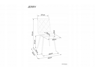 Krzesło tapicerowane salon jadalnia JERRY velvet czarny bluvel 19 Signal