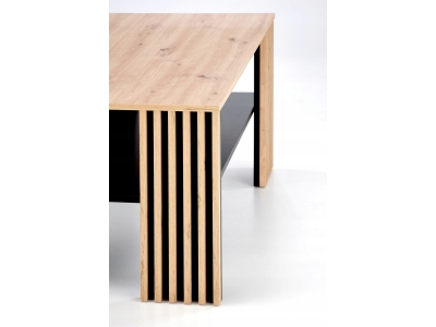 Ława Halmar Femina prostokątny 110 x 65 x 52cm czarny, dąb artisan lamele