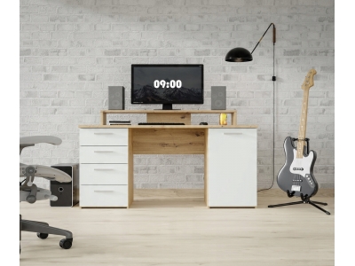 Biurko 145x60 cm z nadstawką na monitor NET106 MT980-M823 Dąb Artisan
