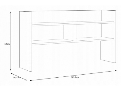 Nadstawka do biurka MODULTRICK 110 cm Biały/Dąb Artisan MDUNB121-M957