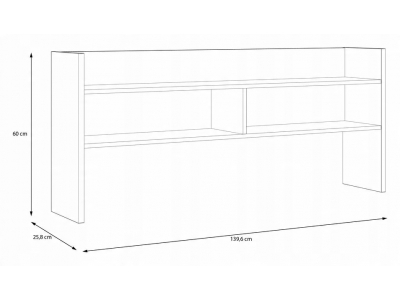 Nadstawka do biurka MODULTRICK 140 cm Dąb Artisan / grafit MDUB122-M329