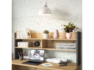 Nadstawka do biurka MODULTRICK 140 cm Dąb Artisan / grafit MDUB122-M329
