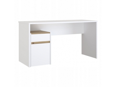 Biurko młodzieżowe Forte MODULTRICK 140x52,7x72,7 biały dąb artisan L/P