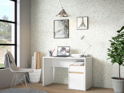 Biurko młodzieżowe Forte MODULTRICK 110 x 52,7 x 72,7 cm biały dąb artisan