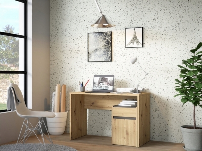 Biurko młodzieżowe Forte MODULTRICK 110 x 52,7 x 72,7 cm dąb artisan grafit