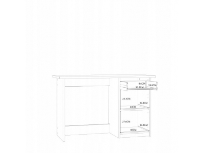 Biurko z szufladą i szafką BALIOS BOSB211 dąb sonoma / biały FORTE 123 x 50