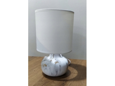 Lampka biurkowa stołowa nocna Volteno LUNA biała / marmur VO2488 E14
