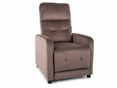 Fotel rozkładany wypoczynkowy relax OTUS velvet cappuccino bluvel 38 brąz