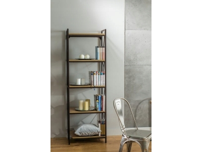 Regał wysoki na książki biurowy Tablo R5 loft dąb / ciemny brąz 180x60x40 S