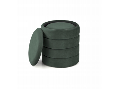 Pufa tapicerowana zestaw 2 puf otwieranych PACHO Halmar velvet zielony