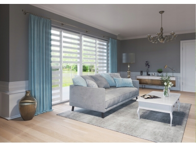 Karnisz ścienny Villa 200cm podwójny 19/16mm efekt stali srebrny Karnisz ścienny Villa 200cm podwójny 19/16mm efekt stali srebrny