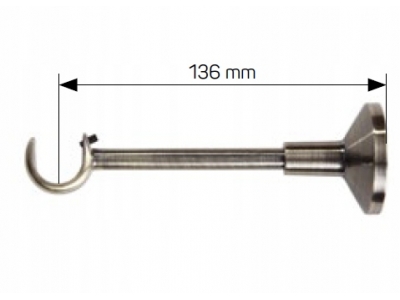 Karnisz ścienny Villa 200cm pojedynczy 19mm metal mosiądz Karnisz ścienny Villa 200cm pojedynczy 19mm metal mosiądz