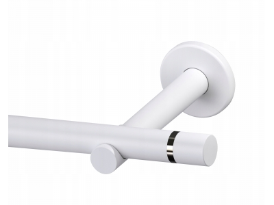 Karnisz ścienny Tokyo 200cm pojedynczy 19mm metal biały Karnisz ścienny Tokyo 200cm pojedynczy 19mm metal biały