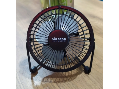 Wentylator stołowy biurkowy samochodowy pod USB Volteno VO0659 czarny