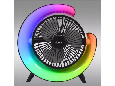Wentylator biurkowy gamingowy z akumulatorem USB Volteno VO2546 czarny RGB