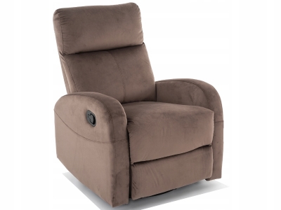 Fotel wypoczynkowy rozkładany bujany obracany OLIMP velvet 38 cappuccino