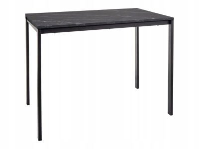 Stół prostokątny kuchnia jadalnia MARIO 100 x 60 czarny efekt marmur/czarny