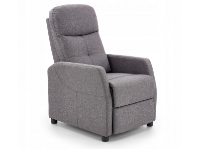 Fotel rozkładany wypoczynkowy podnóżek relax Halmar Felipe ciemny szary