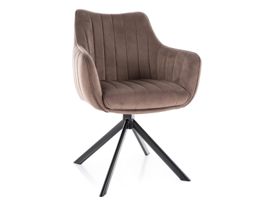Krzesło salon jadalnia półobrotowe Azalia velvet cappucino bluvel 38 brąz
