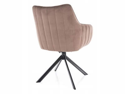 Krzesło salon jadalnia półobrotowe Azalia velvet cappucino bluvel 38 brąz
