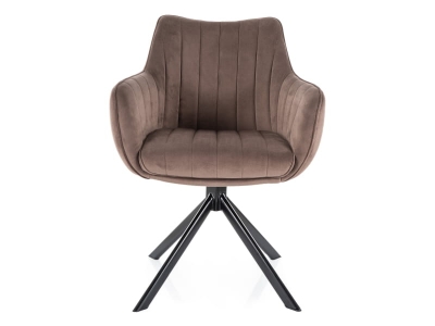Krzesło salon jadalnia półobrotowe Azalia velvet cappucino bluvel 38 brąz
