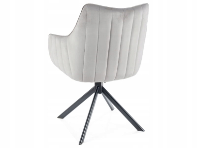 Krzesło tapicerowane salon jadalnia półobrotowe Azalia jasny szary bluvel 3
