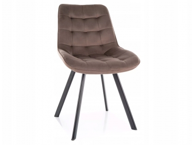 Krzesło tapicerowane półobrotowe MONTI velvet brąz bluvel 38 / czarny