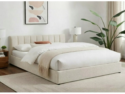 Łóżko tapicerowane do sypialni małżeńskie MONTREAL 160X200 Raven beż 22