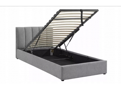 Łóżko tapicerowane z pojemnikiem młodzieżowe MONTREAL 120X200 Raven szary