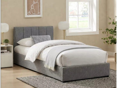 Łóżko tapicerowane z pojemnikiem młodzieżowe MONTREAL 90X200 Raven szary 07