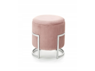 Pufa tapicerowana ze schowkiem otwierana CRICKET jasny różowy / srebrny