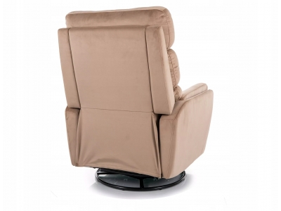 Fotel rozkładany bujany obracany podnóżek relax Argos velvet bluvel 28 beż
