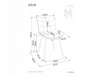 Krzesło tapicerowane salon jadalnia Julia Brego 40 cappuccino Signal