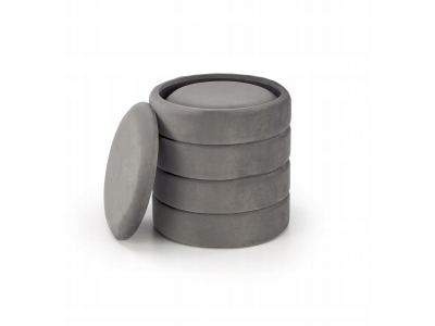 Pufa tapicerowana zestaw 2 puf otwieranych PACHO Halmar popielaty, szary