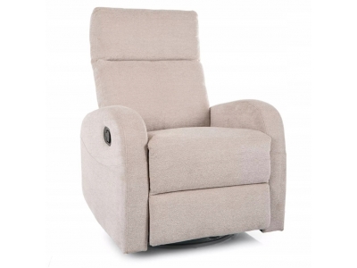 Fotel wypoczynkowy rozkładany bujany obracany OLIMP tkanina beż RAVEN 24
