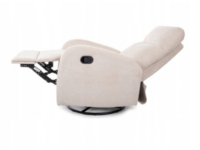 Fotel wypoczynkowy rozkładany bujany obracany OLIMP tkanina beż RAVEN 24