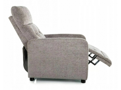 Fotel rozkładany tapicerowany wypoczynkowy relax OTUS RAVEN 07 szary