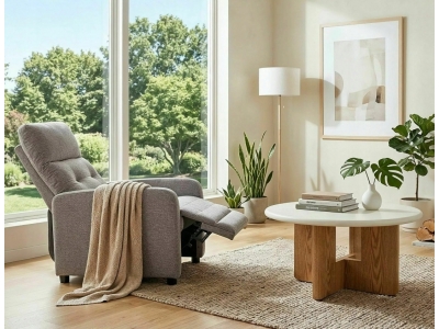 Fotel rozkładany tapicerowany wypoczynkowy relax OTUS RAVEN 07 szary