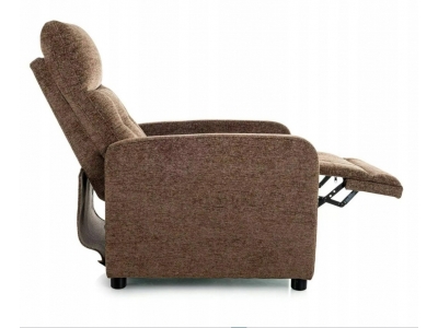 Fotel rozkładany tapicerowany wypoczynkowy OTUS RAVEN 45 cappuccino brąz