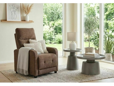 Fotel rozkładany tapicerowany wypoczynkowy OTUS RAVEN 45 cappuccino brąz