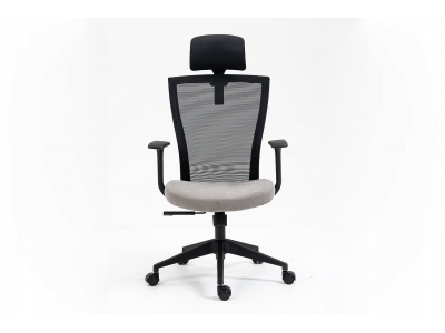 Fotel obrotowy pracowniczy biurowy gabinetowy Q-328H szary / czarny Signal