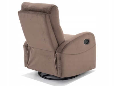 Fotel wypoczynkowy rozkładany bujany obracany OLIMP velvet 38 cappuccino
