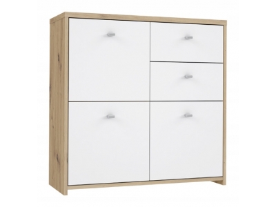 Komoda BEST CHEST Forte 77,1 x 29,6 x 77,3cm dąb artisan biały SQNK223-C804